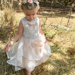Pink formal flower girl dress